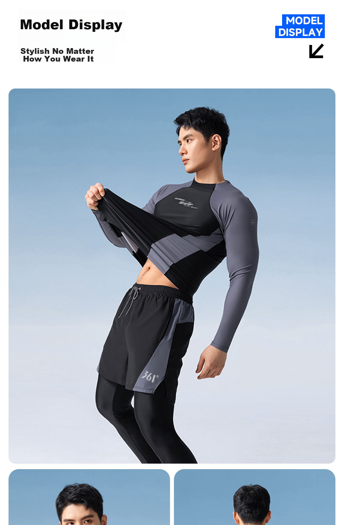 361° Jellyfish Men's Swimwear Set Long Sleeve Long Pants Sun Protection Quick-Dry Adult Surfing Full-Body Snorkeling Wetsuit 8