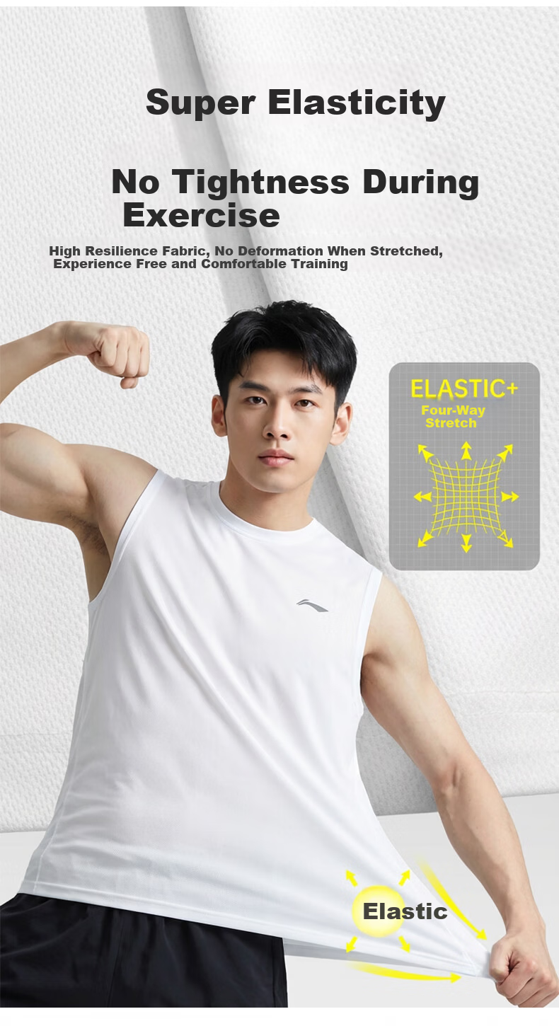 Li-Ning Sleeveless Sports Running Quick-Dry Vest for Men and Women Yoga Fitness Breathable Cool Base Layer Martial Arts M Black 7