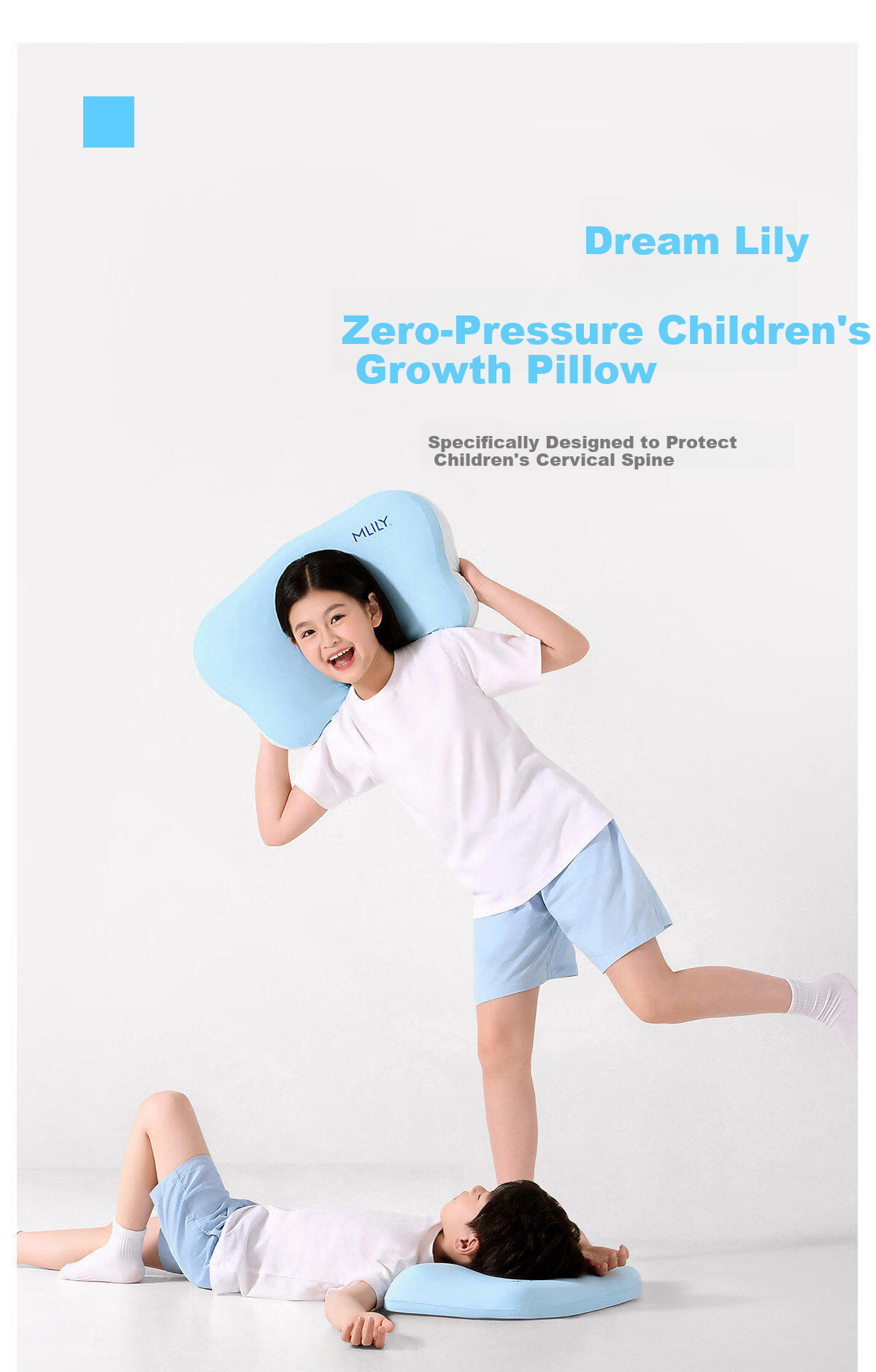 MLILY Class A Children's Pillow, Elementary School Student Pillow, Pillow Core for Ages 3-8, Kindergarten Nap Pillow, Memory Foam Neck Support Pillow, Gift Box Packaging 1