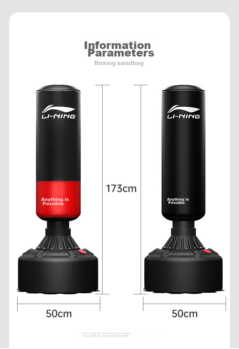 Li-Ning Punching Bag Boxing Training Equipment Fitness Gloves Boxing Target Sandbag for Children And Adults, Non-Bouncing Sports Standing Home Use 13