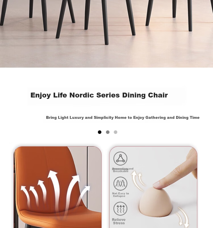 Xiangzhubian Dining Chair Home New Style Stool Backrest Chair Light Luxury Nordic High-end Restaurant Master Chair Off-white 2