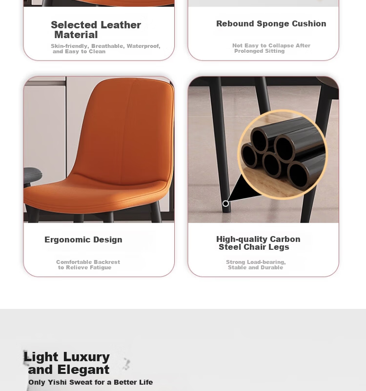 Xiangzhubian Dining Chair Home New Style Stool Backrest Chair Light Luxury Nordic High-end Restaurant Master Chair Off-white 3