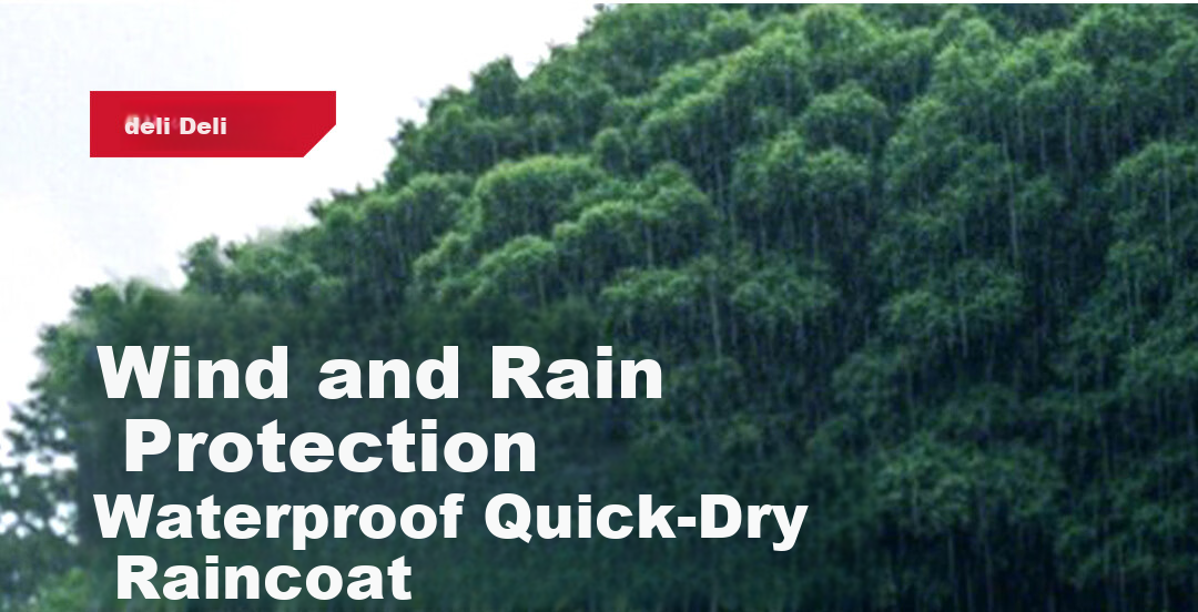 Deli Disposable Thickened Adult Raincoat Rain Poncho Integrated Full-Body Cycling Portable Outdoor Unisex Blue 2