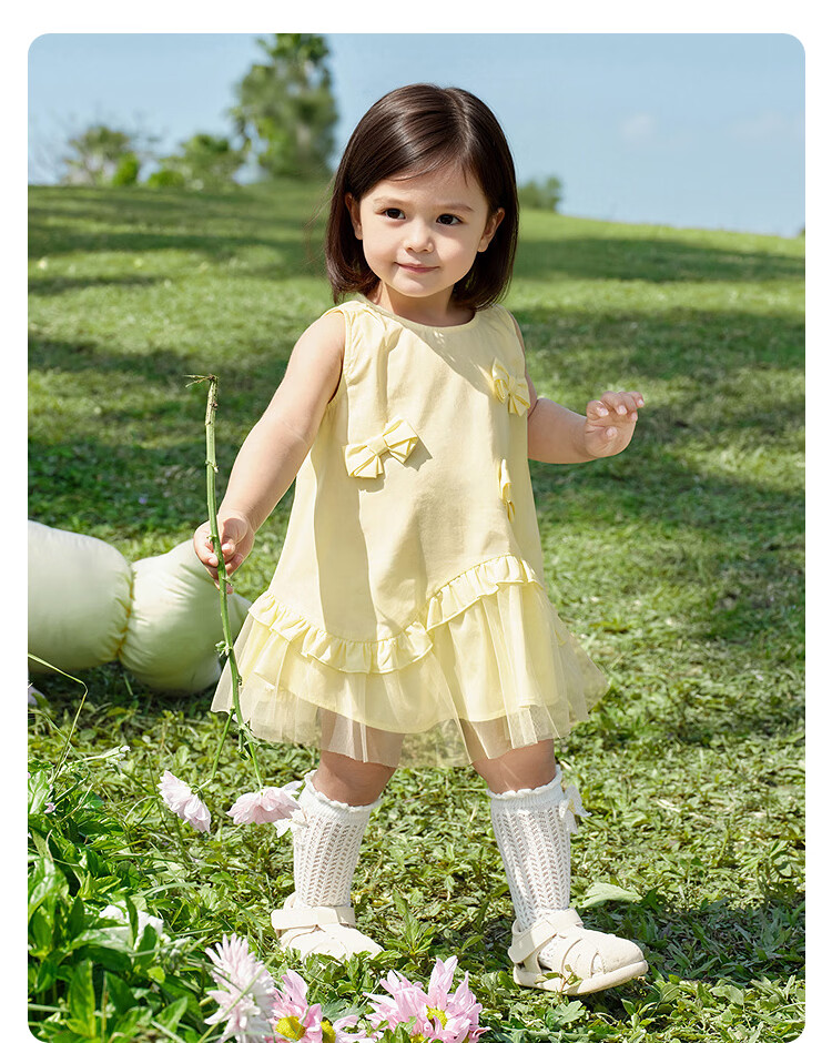 Balabala Baby Dress Infant Dress Children's Princess Dress 2026 New Summer Breathable Sweet Mesh Splicing 23