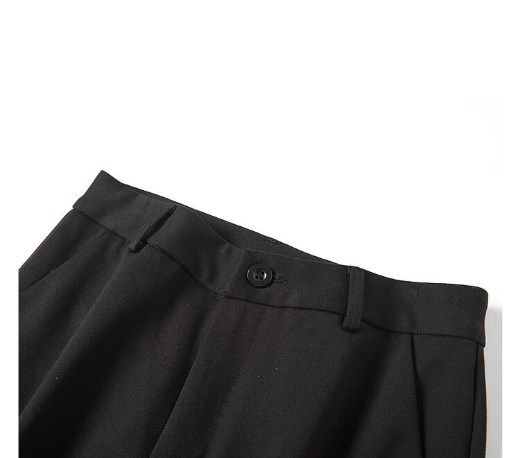 Dme [Cangrou Slim Pants] Spring And Autumn 320G Roman Fabric Three-Quarter Flared Pants Women's Casual Pants, Black, S 9