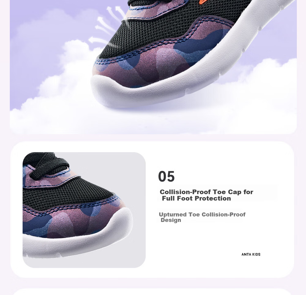 Anta Kids Boys Infant Running Shoes Autumn Winter Non-Slip Baby Toddler Walking Sports Shoes A12430006K 9