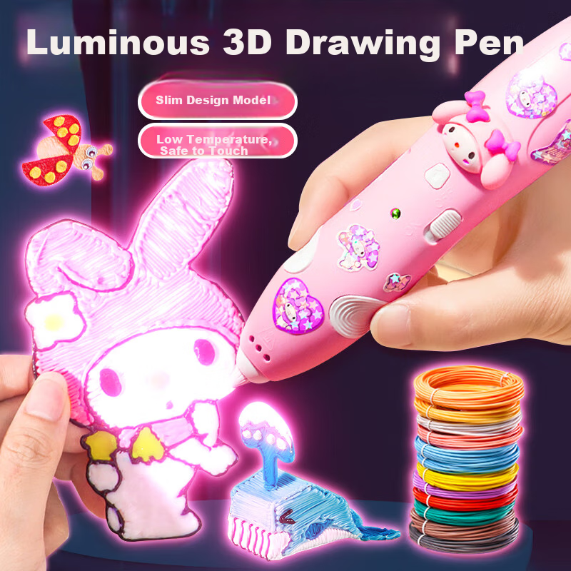 COODORA Low-Temperature 3D Printing Pen Toy for Girls Ages 3-6-10 Wireless 3D Drawing Pen Princess Glow-in-the-Dark Birthday Gift 2
