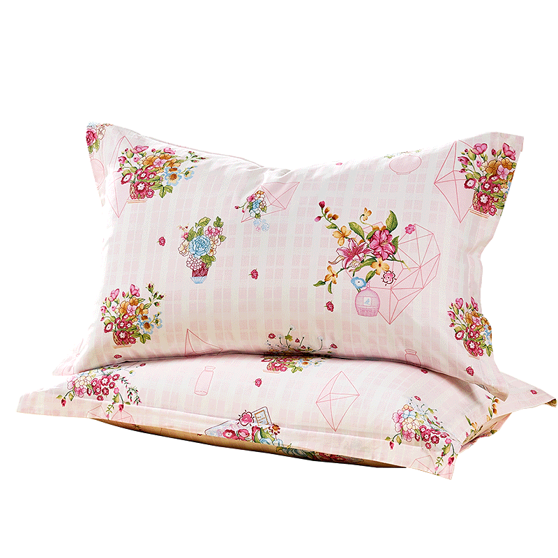 Fuanna Pure Cotton Pillowcase Set, 100% Cotton Printed Pillow Covers, 74x48cm, Student Home Use, Warm Dream, Pair