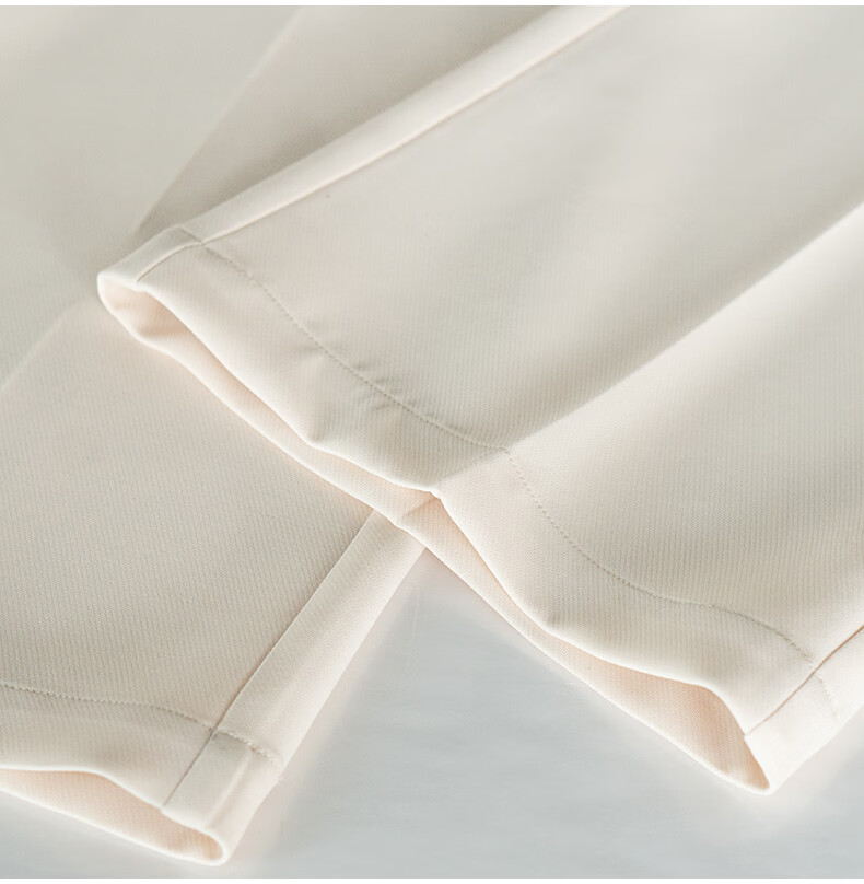 ROEYSHOUSE Women's High-End Commuter Suit Straight-Leg Pants Summer Professional High-Waist Wide-Leg Trousers 08254 Apricot M 13