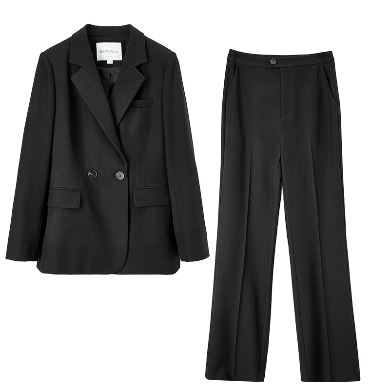 Sentubila Professional Commuter Suit Set for Women, Spring And Autumn Formal Wear, Wrinkle-Free And Non-Iron Jacket And Pants, Interview Two-Piece Suit