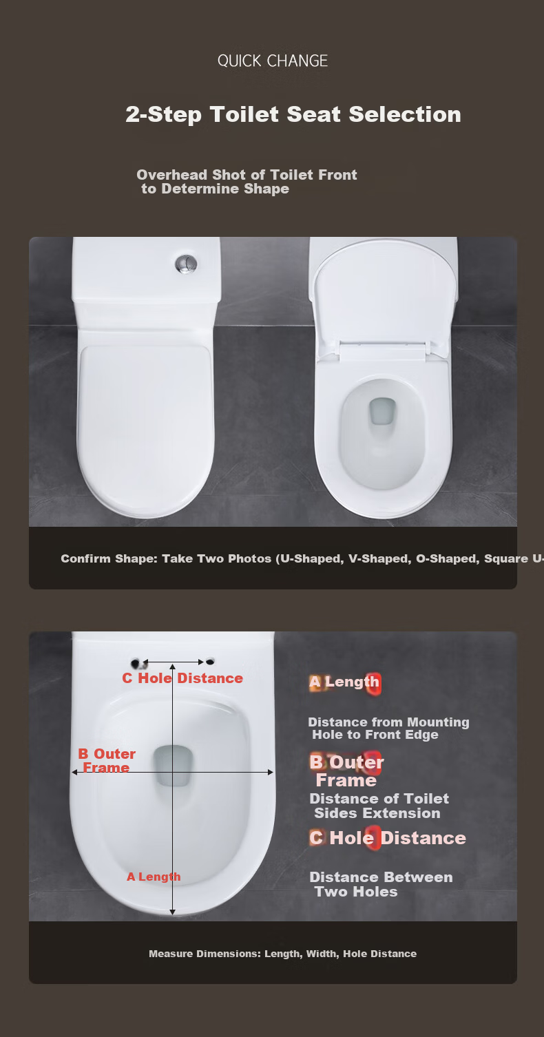 BSITN Large Cushion Slow-Closing Universal V-Shaped Toilet Seat Cover Toilet Ring Accessory Quick-Release Toilet Ring BP028 3