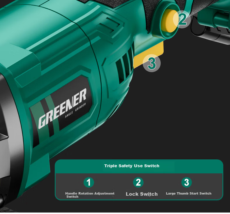 GREENER Digital Display Lithium Battery Brushless Angle Grinder 24-Piece High-Power Cordless Multifunctional Cutting Polishing Grinding Machine 15