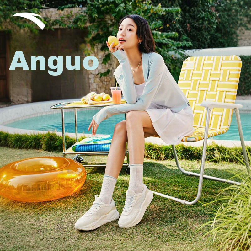 Anta Unrestrained Casual Women's Shoes Summer Mesh Breathable Lightweight Comfortable Thick Sole Height Increasing Fitness Jump Rope Running Sports Shoes