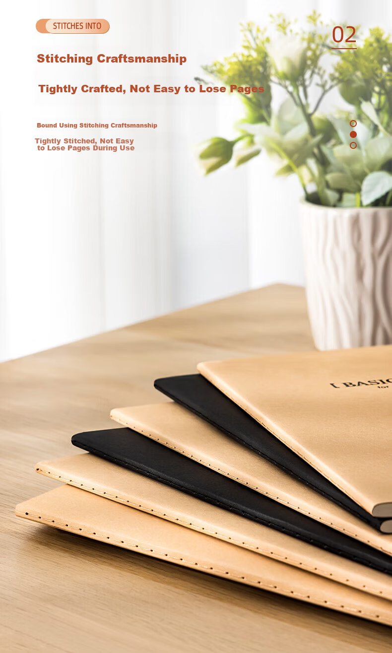Deli 6 B5/40 Sheets Kraft Paper Stitched Soft Notebook/Office Journal/Diary Stationery Notebook Student Notebook P033459 6