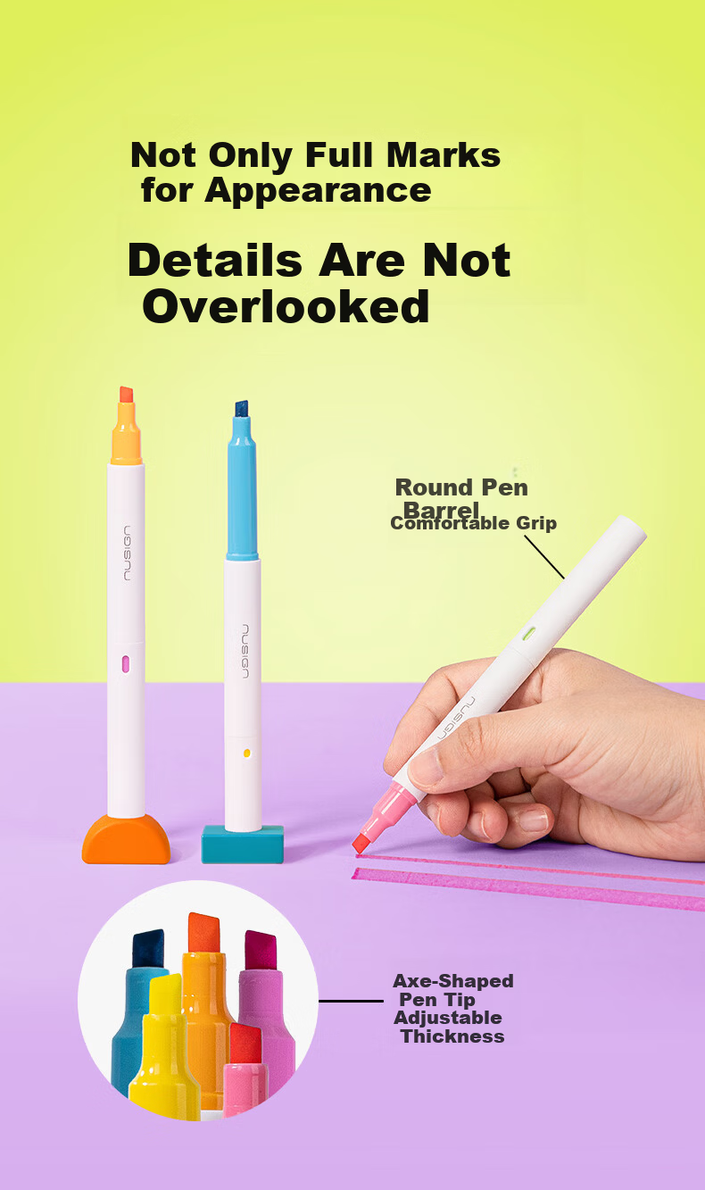 NUSIGN Dual-Ended Dual-Color Anti-Bleed Highlighter Pen Exam Review Key Point Marker 6 Colors 3-Pack NS720-1 Premium Brand by Deli 9
