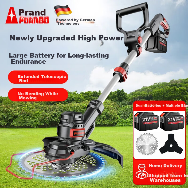 PUANGD Electric Lawn Mower Handheld Grass Trimmer Cordless Lithium Battery Grass Cutter Weed Removal Tool