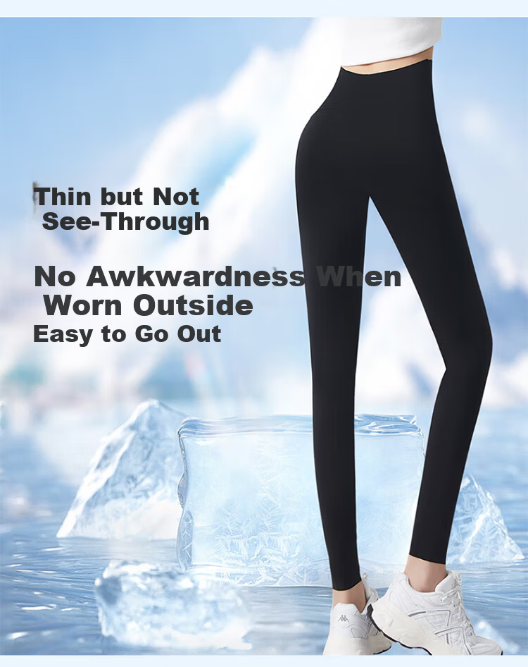 LangSha Ultra-Thin Summer Leggings for Women, Ice Silk Antibacterial Sun-Protective Stretchy Plus Size 9/10 Pants, Maternity Shark Pants 2