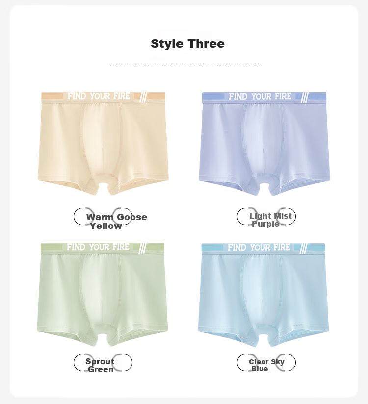 FitonTon A-Class Boys' Cotton Antibacterial Underwear Spring Summer Adolescents Teenagers Boxer Shorts for Middle and High School Students 8
