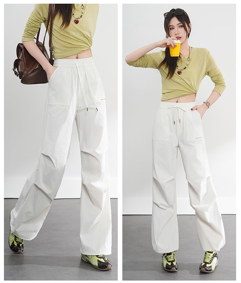 Borui Summer Lightweight Work Pants for Women 2026 New Quick-Dry Straight Casual Pants American Paratrooper Style 18