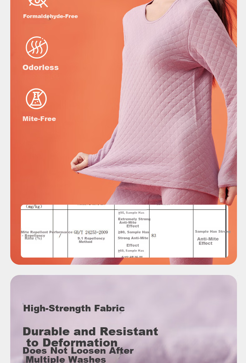 Yiershuang Ai Grass Self-Heating Three-Layer Thickened 100% Cotton Thermal Underwear Set for Women 7A Antibacterial Autumn Top and Bottom 6