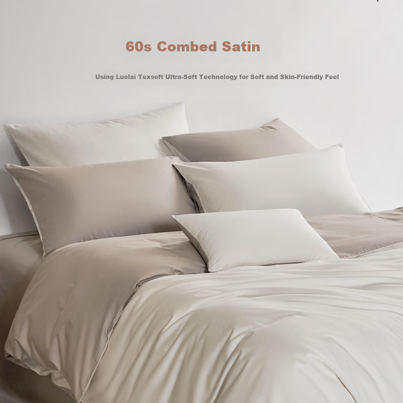 Luolai Home Textiles 60-Thread Count Pure Cotton Four-Piece Set, 100% Xinjiang Cotton Bedding, Blue, 220*250cm