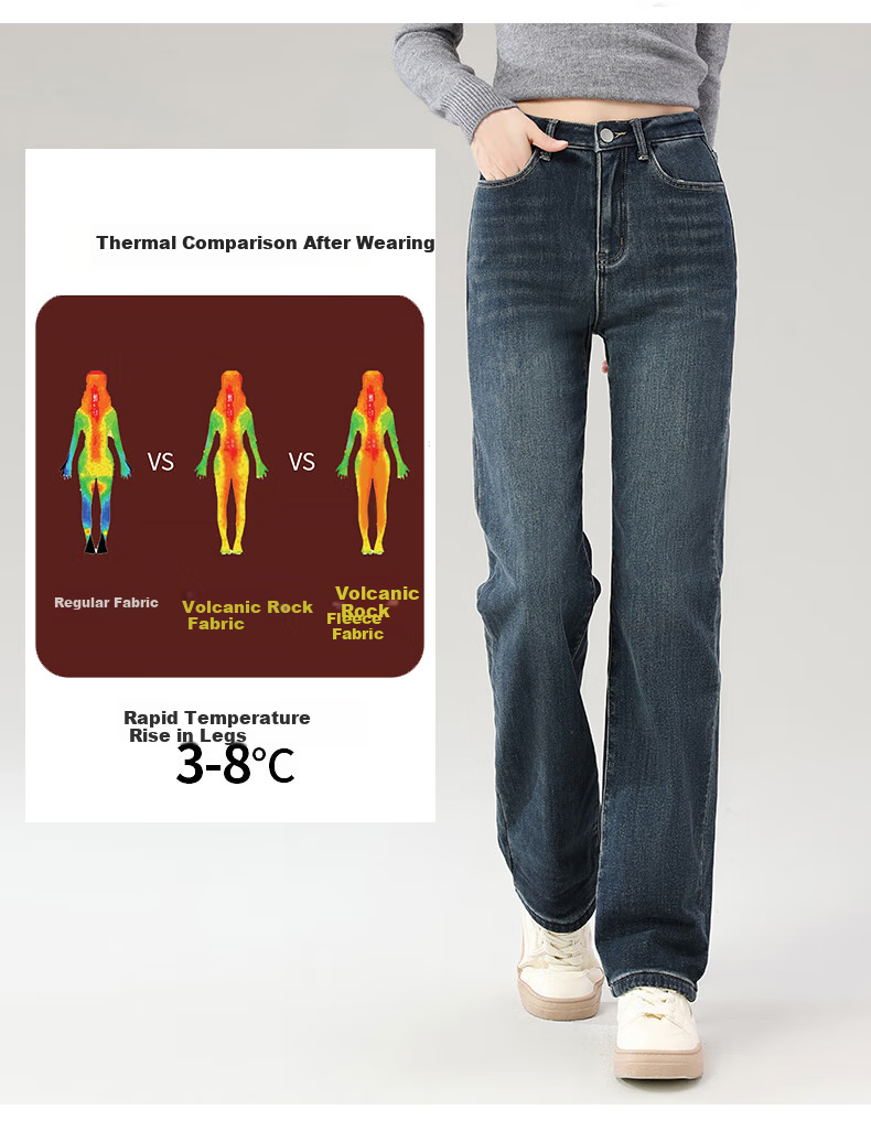 Jeanswest Women's Summer Trendy Straight-Leg Stretch Slim Fit Blue-Grey Cigarette Pants XL 5