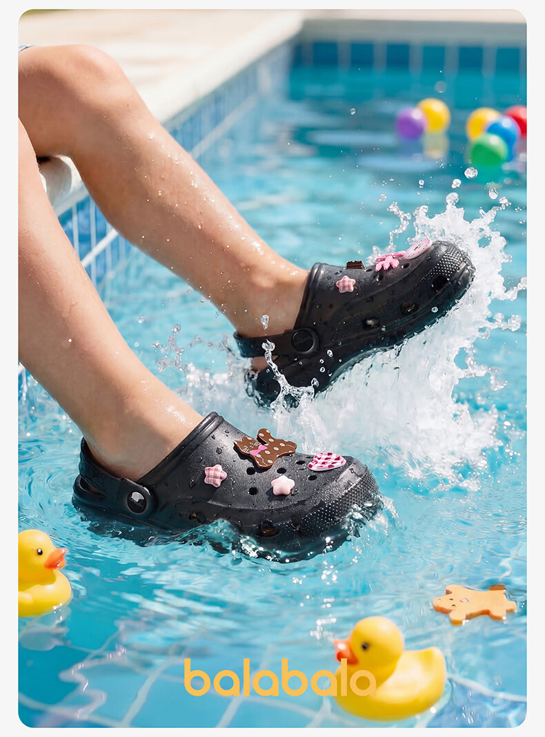 BALABALA Kids Girls Summer EVA Beach Clogs Soft Comfortable Outdoor Sandals 7