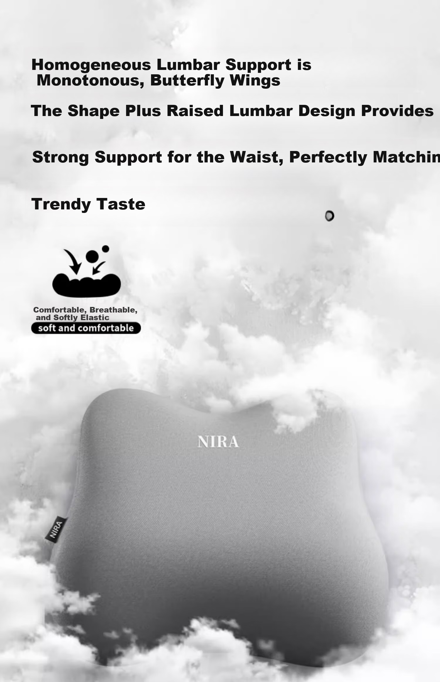 Nila Lumbar Support Office Cushion Seat Pad Workstation Long Sitting Waist Pillow Backrest Cushion Lumbar Support Pad Waist Protector 5