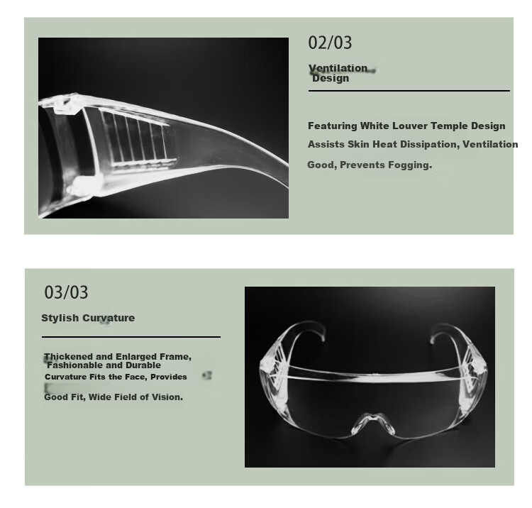 Mashifu Anti-Fog Safety Goggles Industrial Cutting Protective Glasses Laboratory Chemical Splash Protection Windproof Dustproof Eyewear with Louver Anti-Fog Design, 1 Piece 10