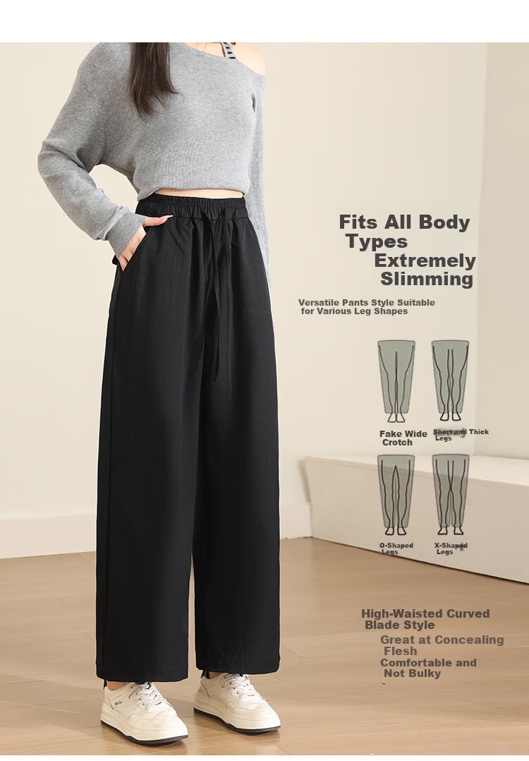 Free Style Women's 9/10 Length Wide-Leg Pants Summer Thin High Waist Draped Curved Hem Carrot Harem Casual Trousers 2026 New Arrival 6