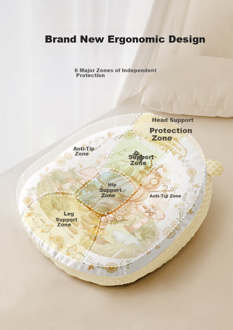 Aibaoshi Baby Incline Pad, Infant Feeding Ramp Pillow, Anti-Spit Aid, Prone Position Cushion, Xingmanhaiyu S713 4