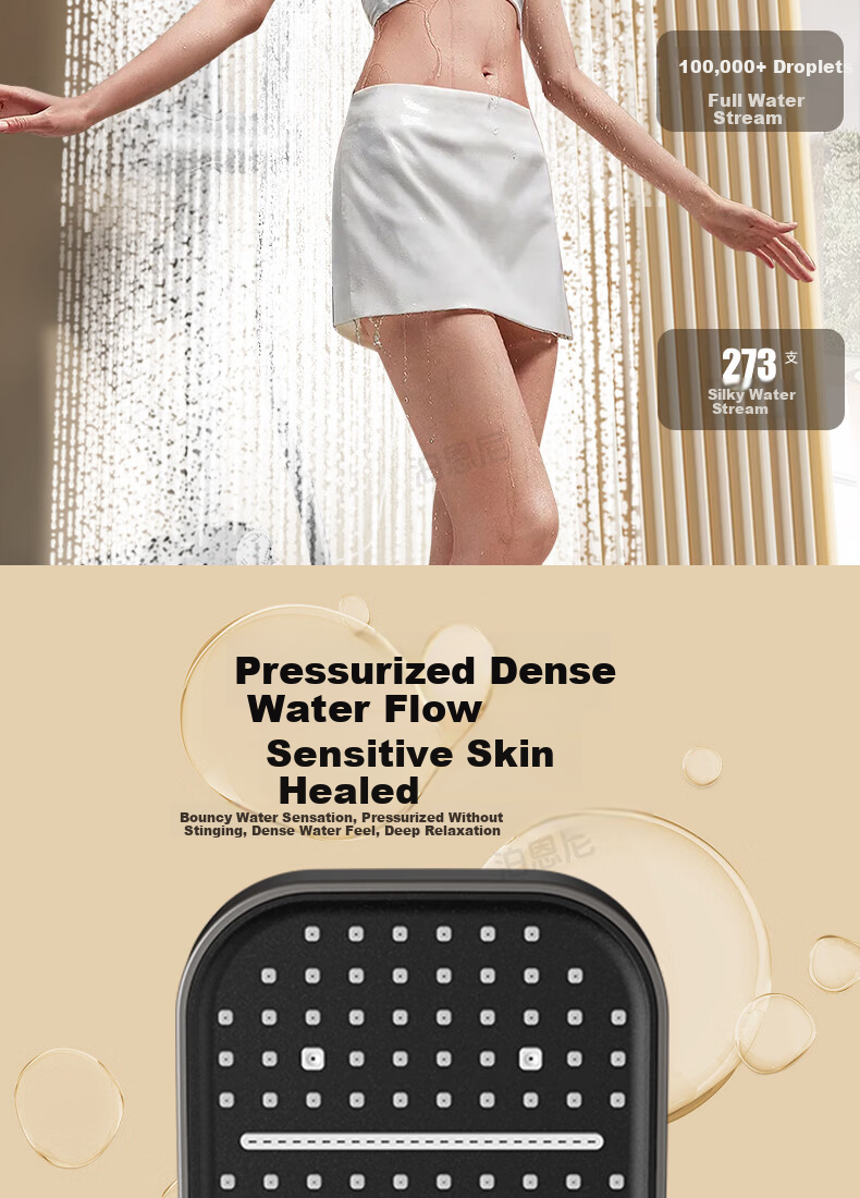 BOONEN Integrated Shower Set with Pressure Boosting, Smart Thermostatic Control, Spray Gun Faucet, Complete Bathroom Shower System 12
