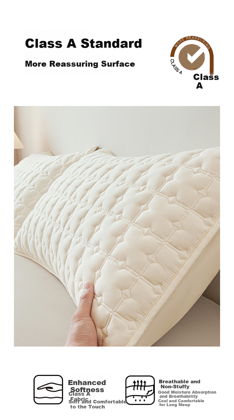 MUJI A-Class 100% Cotton Soybean Cotton-Padded Pillowcase Anti-Oil and Dirt Single 48x74cm Pair 5