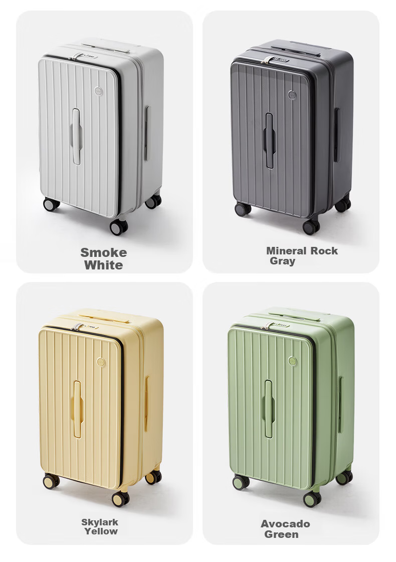 Mixi Side-Opening Suitcase, Large Capacity Leather Luggage, 26-Inch, Men's Spinner Wheels, Password Lock, Travel Case for Wome 19