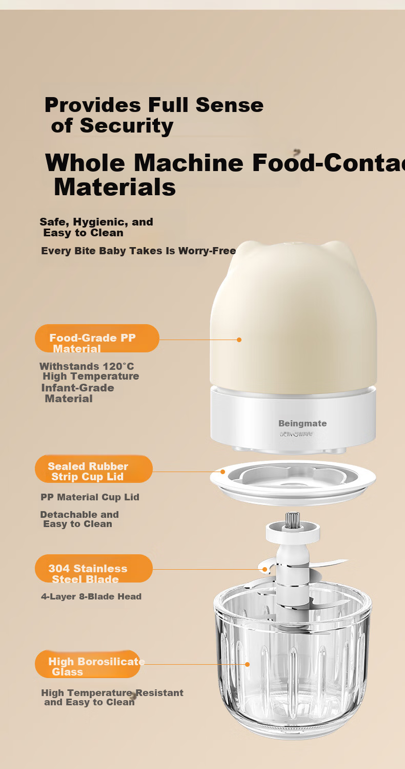 Beingmate Baby Food Processor Multifunctional Infant Puree Blender Meat and Fruit Grinder Small Kitchen Appliance 14
