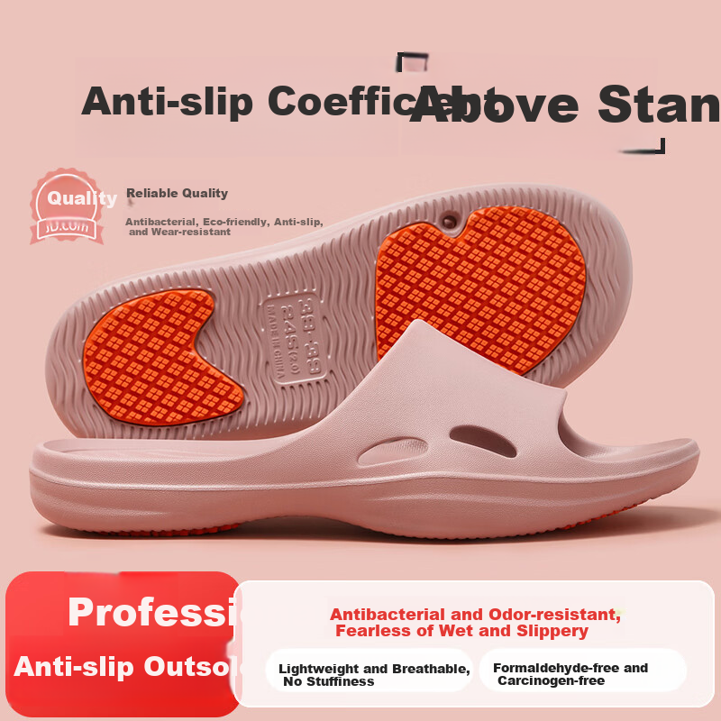 Jiayi Non-Slip Slippers for Men and Women, Home Indoor Bathroom Slippers, Elderly and Pregnant Women Professional Anti-Slip Slippers, Pink Size 36-37 JY6922