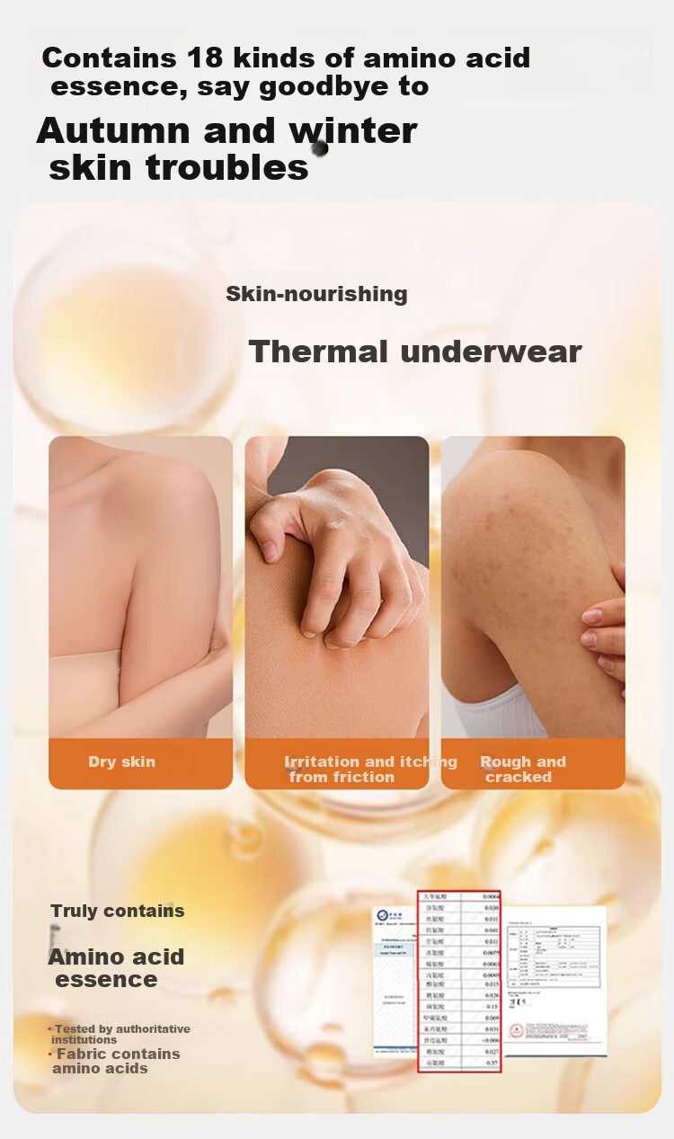 MiiOW [Wool Silk Mid-Neck] Women's Thermal Underwear Set, Fleece-Lined Thick Autumn Top And Bottom Base Layer Warm Set 6