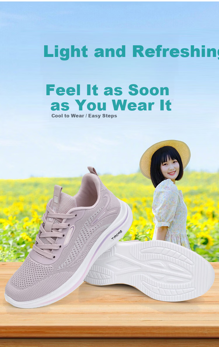 BURUIJING Women's Breathable Mom Sports Casual Shoes Non-slip Old Beijing Cloth Shoes 61129 Pink Size 40 2