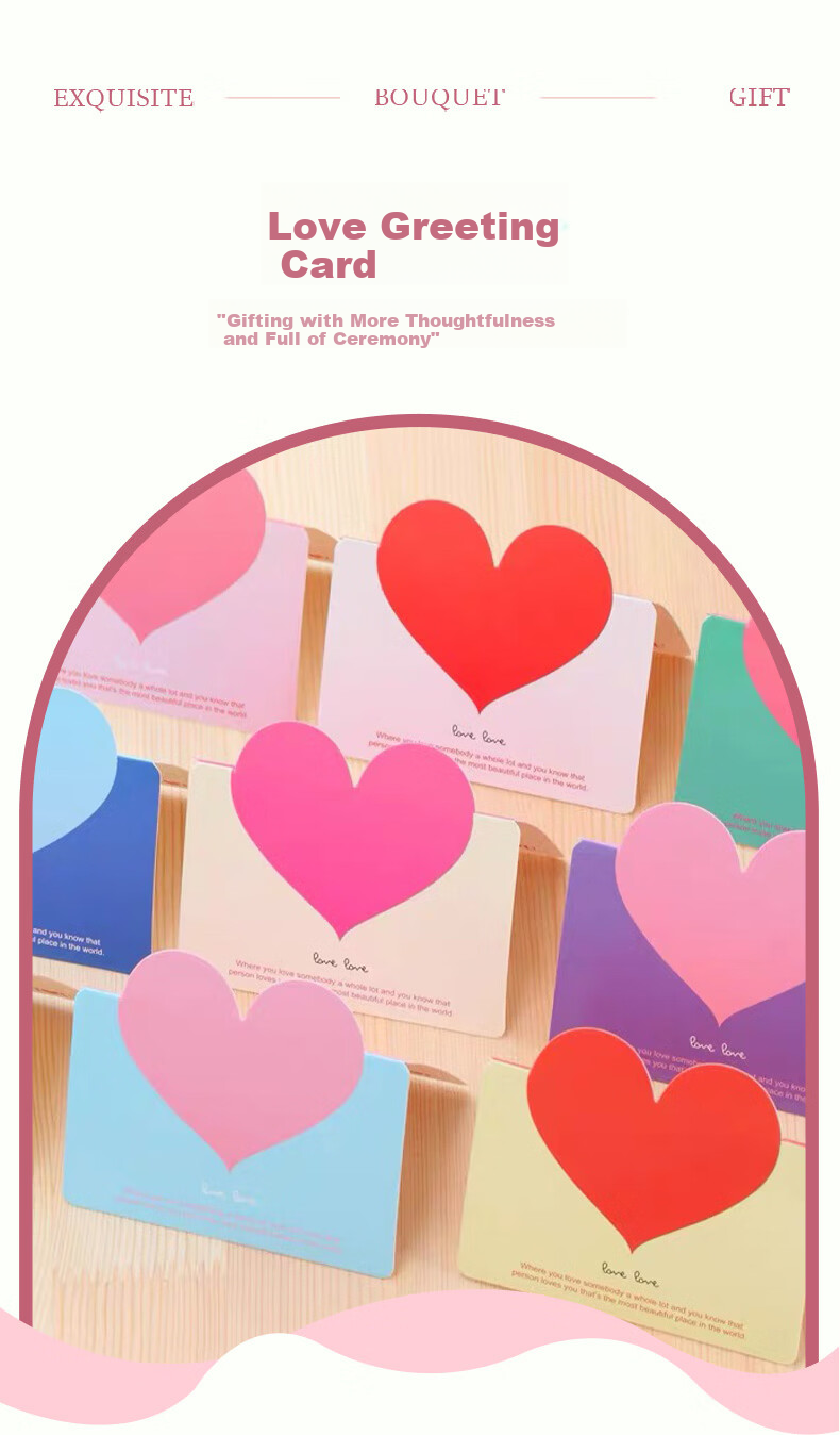Jiayan Heart-Shaped 3D Greeting Cards 20pcs Birthday Cards Annual Meeting Blessing Wish Cards 1
