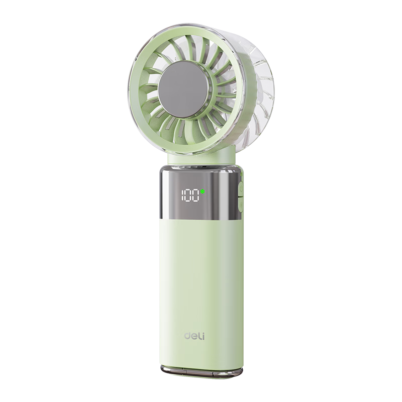 Deli Superconducting Cooling Handheld Small Fan Long Battery Life Foldable Portable USB Rechargeable Fan Ice Compress Cooling Office Student Dormitory Outdoor Children's Day Gift - Green
