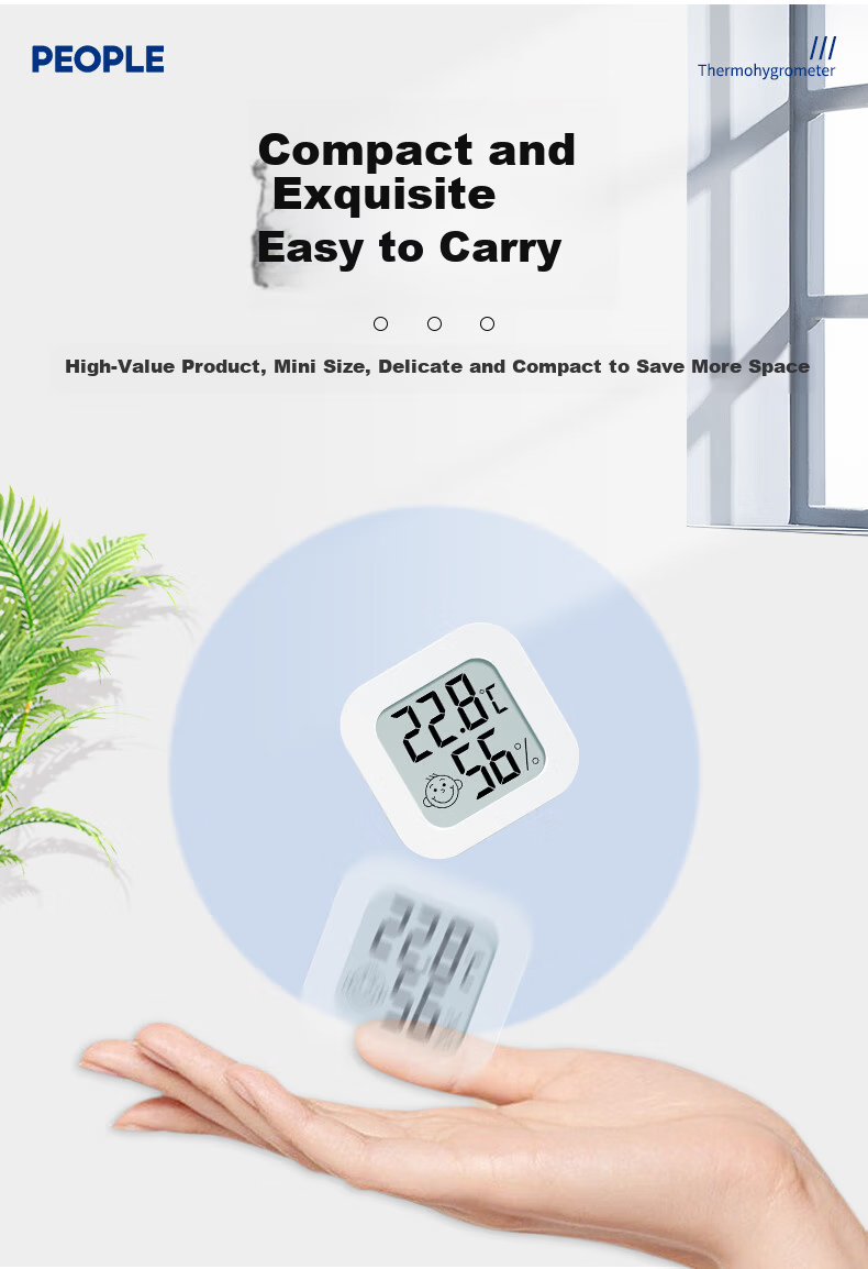 People's Home Precision Dry and Wet Hygrometer Indoor High-Precision Wall-Mounted Thermometer for Mothers and Children RE-W1012A 9