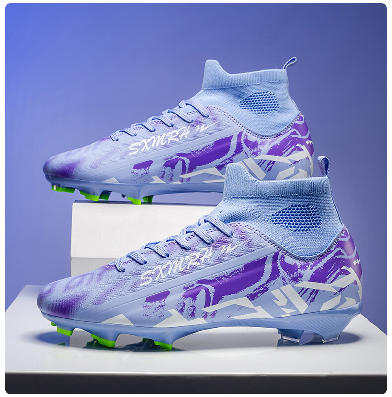 Shuangxing Men's FG Soccer Shoes Long Studs Adult Youth Kids Professional Training Cleats White Size 37 27