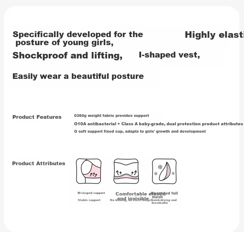 Meishianxuan Girls Development Shaping Underwear Teen Girls Vest Sports Bra for Preteens and High School Students 2