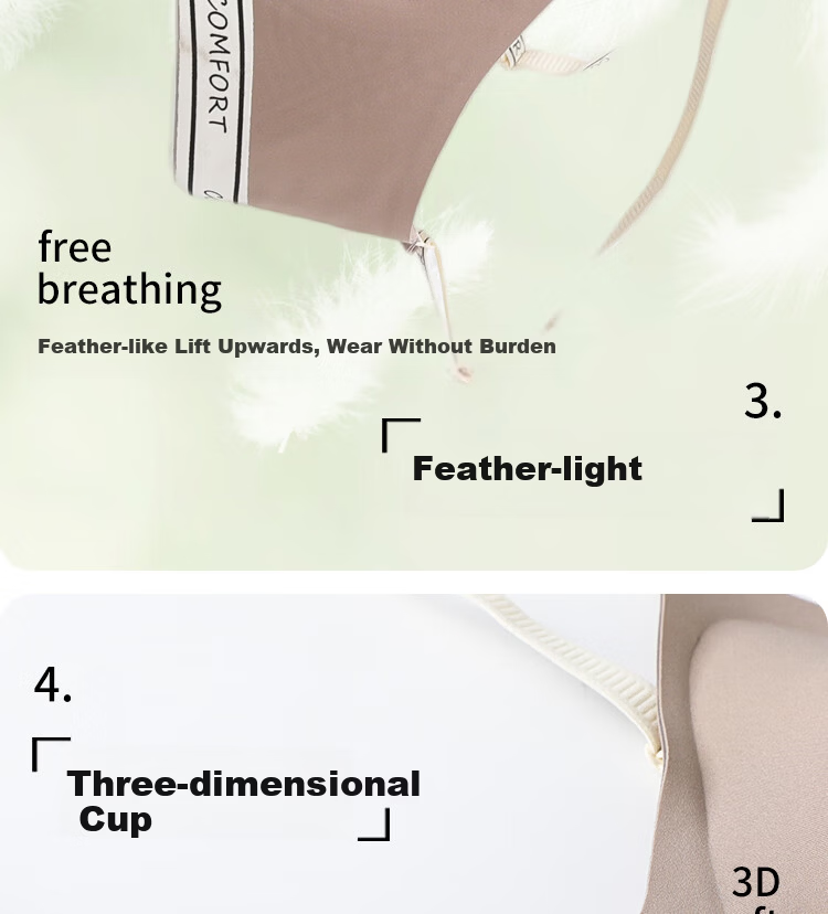 Hodo Ice Silk Seamless Off-Shoulder Strap Wireless Bra for Women, Large Bust Minimizing, Small Bust Enhancing, Versatile Tank Top Style 6