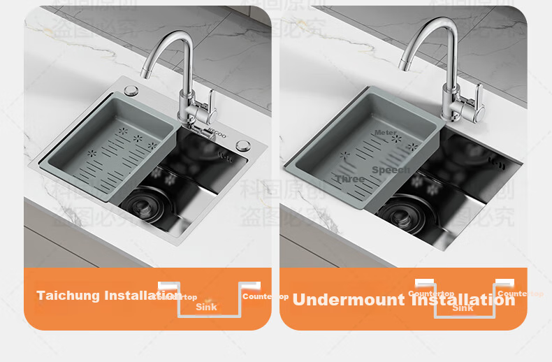 KEGOO Large Single Bowl Stainless Steel Kitchen Sink Vegetable Washing Basin Integrated Small Size K8032 15