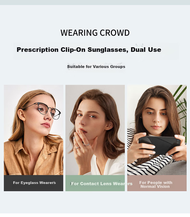 40,000 KM Polarized Clip-On Sunglasses for Prescription Glasses, Unisex Driving Sun Glasses UV Protection 2