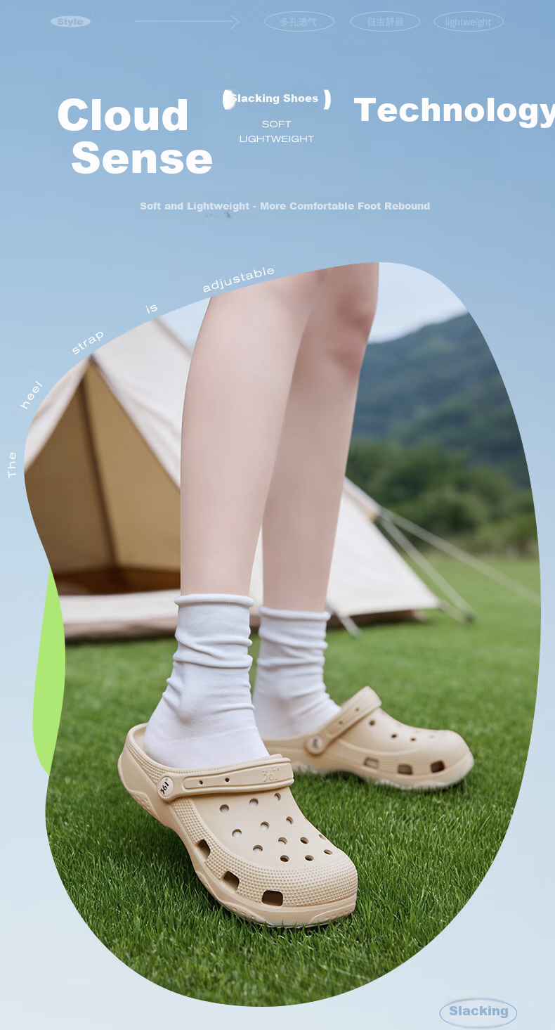 361° Casual Couple Flat Hole Shoes 2026 New Outdoor Wide Fit Casual Versatile Beach Shoes Men's Non-Slip Slippers 2