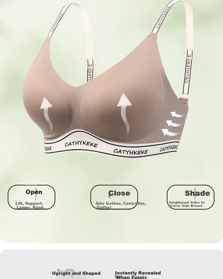 Hodo Ice Silk Seamless Off-Shoulder Strap Wireless Bra for Women, Large Bust Minimizing, Small Bust Enhancing, Versatile Tank Top Style 3