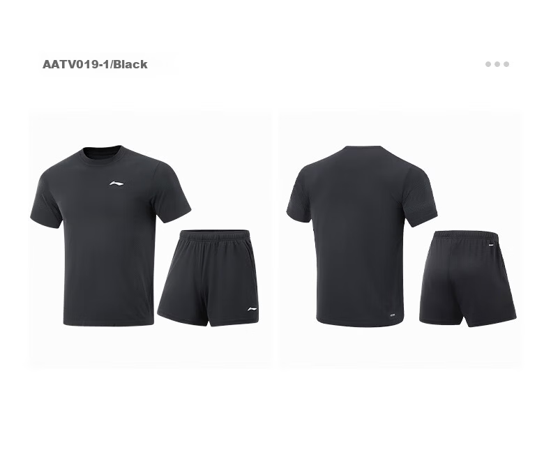 LI-NING Table Tennis Short Sleeve Shirt Badminton National Team Competition Sportswear Quick-Dry Set Men/Women Two-Piece Set 16
