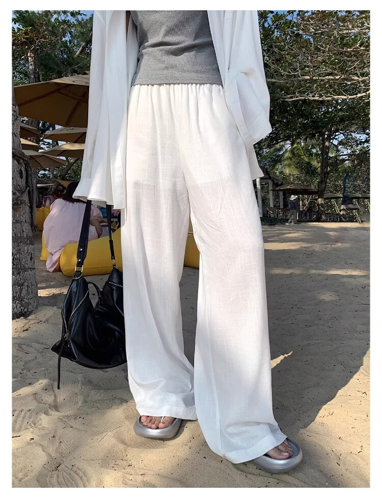 ICH MODE "Bangkok Holiday" Linen Shirt Women Lazy Style Physical Sun Protection Long Sleeve Shirt Linen Color L 17